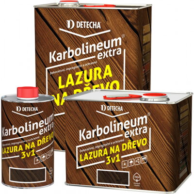 Karbolineum 3 v 1, barva na dřevo- DETECHA: 8 Kg